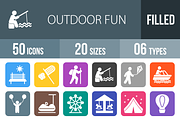 50 Outdoor Fun Round Corner Icons