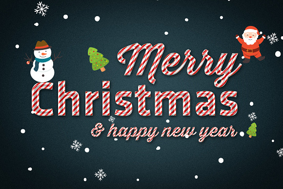 Candy Xmas text style in Photoshop Layer Styles - product preview 1