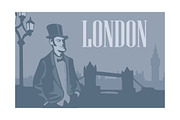 London gentleman in hat on the Londo