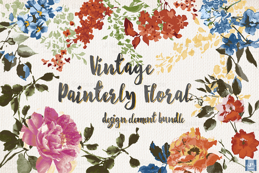 Vintage Floral Design Bundle in Illustrations - product preview 8