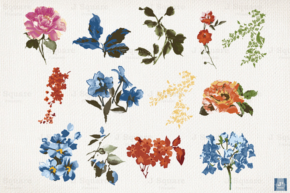 Vintage Floral Design Bundle in Illustrations - product preview 1