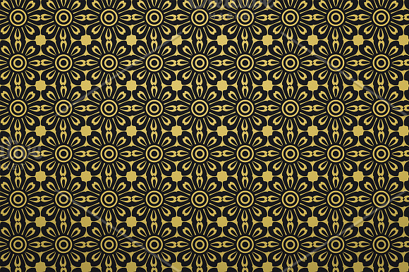 Yellow Gold theme seamless patterns in Patterns - product preview 2