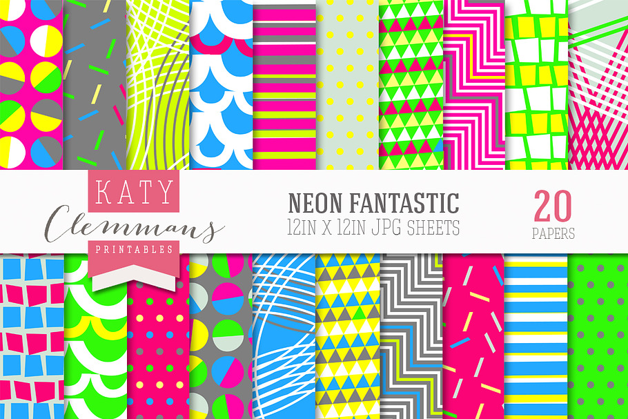 Neon Fantastic paper pack in Patterns - product preview 8