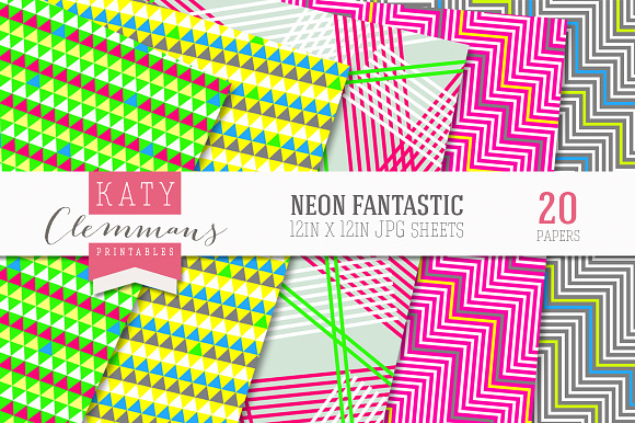 Neon Fantastic paper pack in Patterns - product preview 3