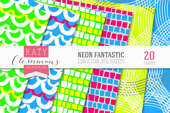 Neon Fantastic paper pack in Patterns - product preview 4