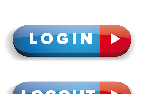 Login Logout vector button