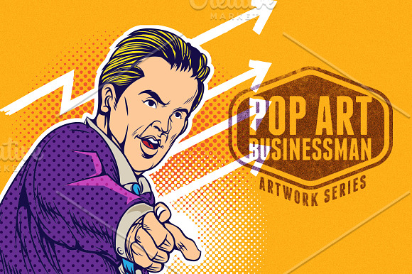 Businessman pointing forward in Illustrations - product preview 1