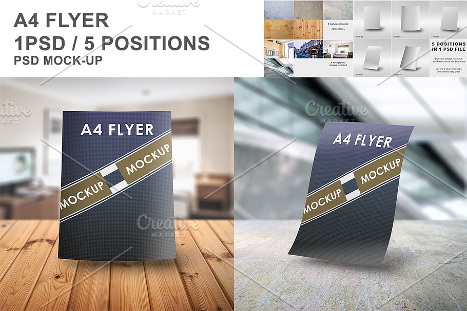 A4 Flyer / Poster Mockup in Print Mockups - product preview 8