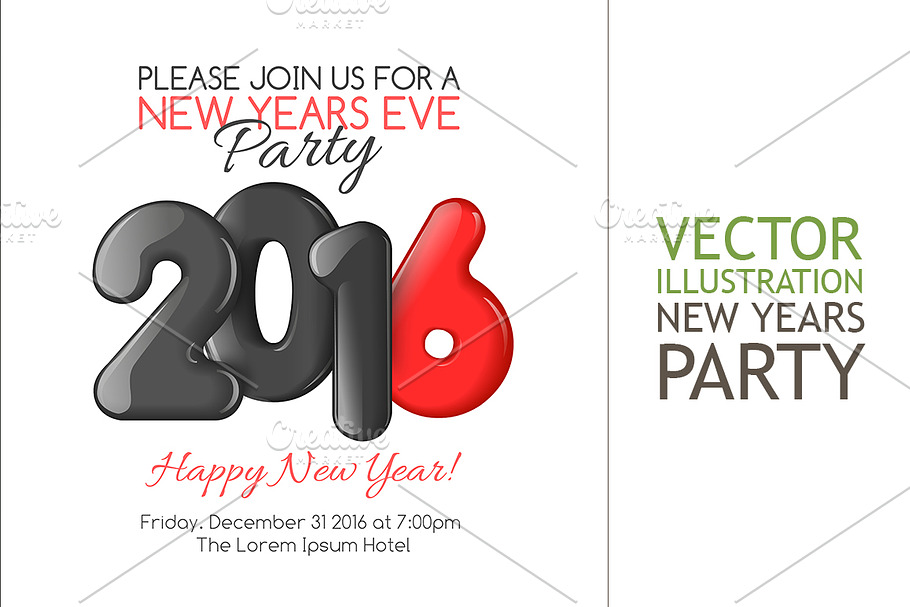 Invitation to New Year Party in Illustrations - product preview 8
