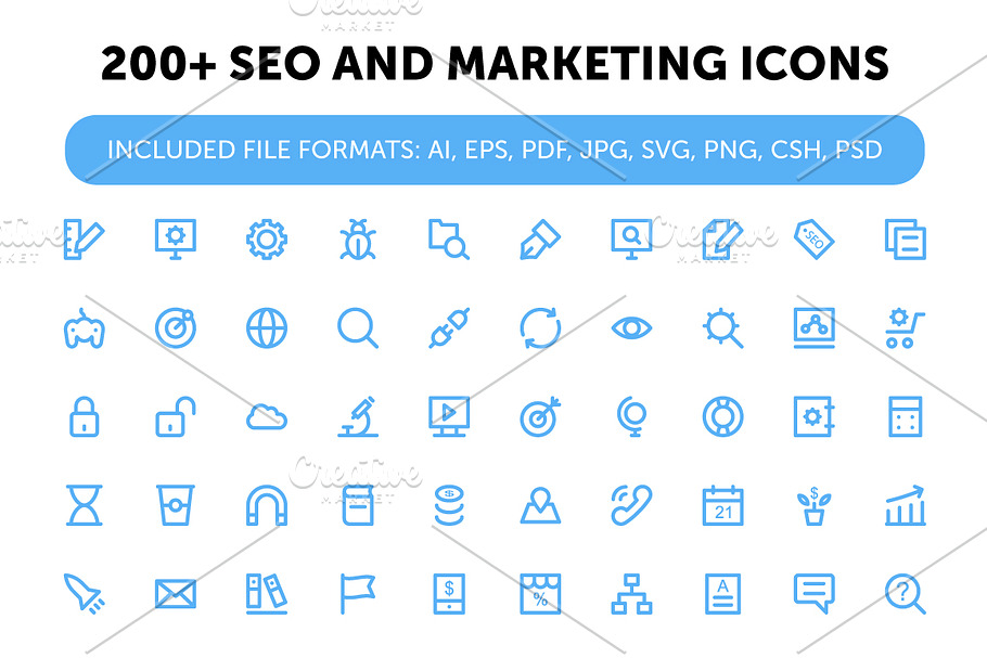 200+ SEO and Marketing Icons in Graphics - product preview 8