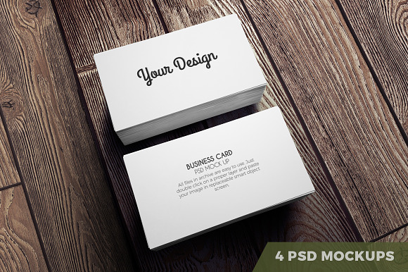 4-Pack PSD. Business cards in Print Mockups - product preview 1