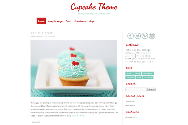 Wordpress Template - Cupcake