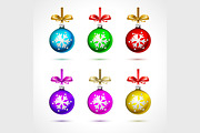 6 color fur-tree toy ball with bow