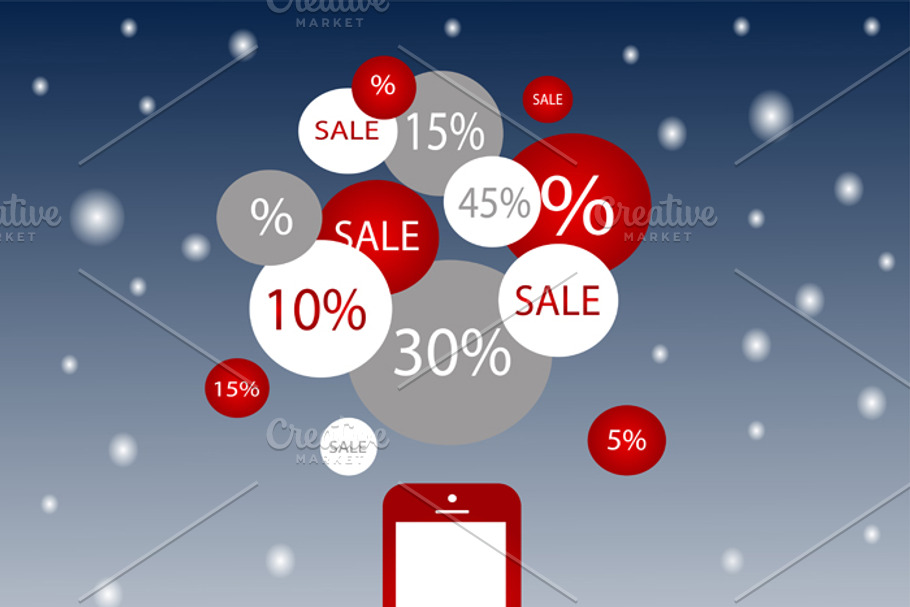 Smartphone icon New Year sale in Graphics - product preview 8