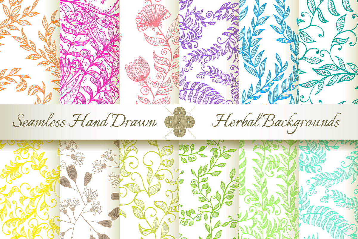 12 Hand Drawn Floral Patterns in Patterns - product preview 8