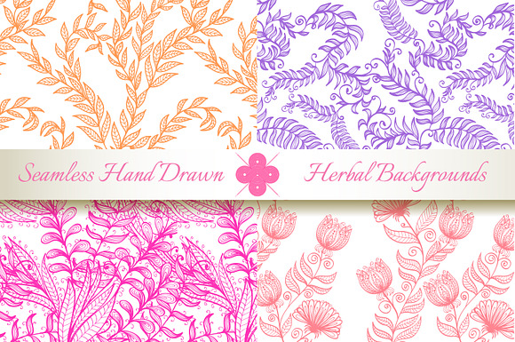 12 Hand Drawn Floral Patterns in Patterns - product preview 1