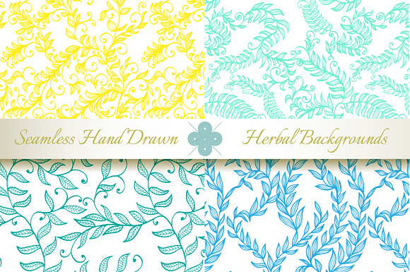 12 Hand Drawn Floral Patterns in Patterns - product preview 3