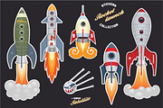Rocket launch (stickers collection)