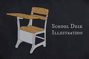 School Desk Illustration