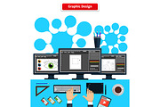Workspace Graphic Design Monitor