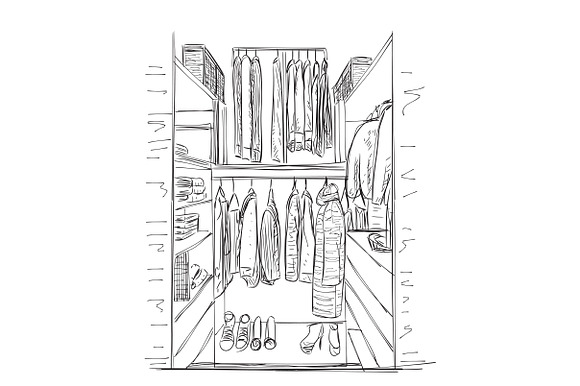 Wardrobe sketch in Illustrations - product preview 1