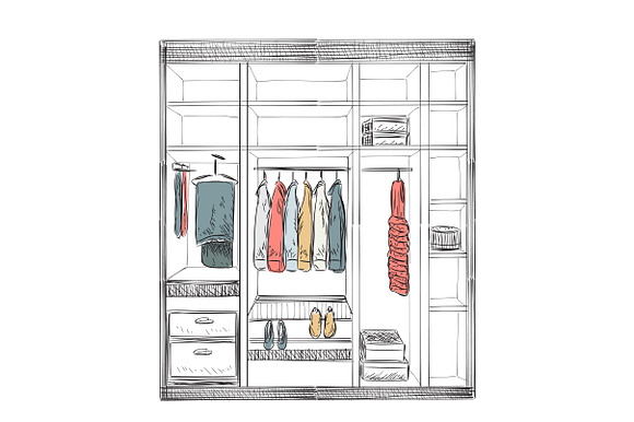 Wardrobe sketch in Illustrations - product preview 2