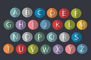 Flat icons Alphabet