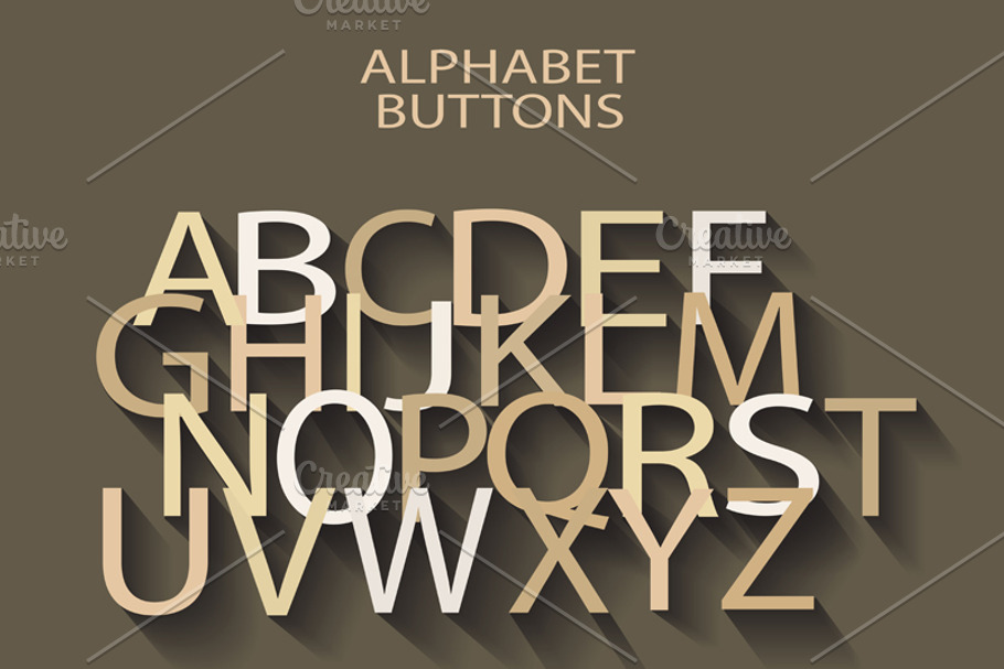 English cream alphabet long shadow in Graphics - product preview 8