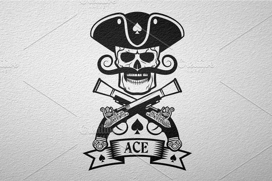 Pirate logo with pistols