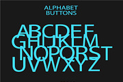 Alphabet vector neon color