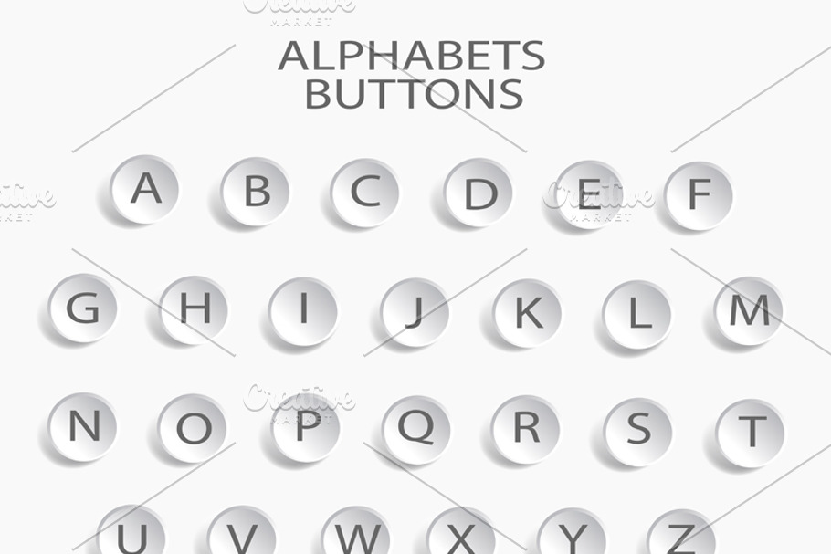 Vector Alphabet Set white shadow in Graphics - product preview 8