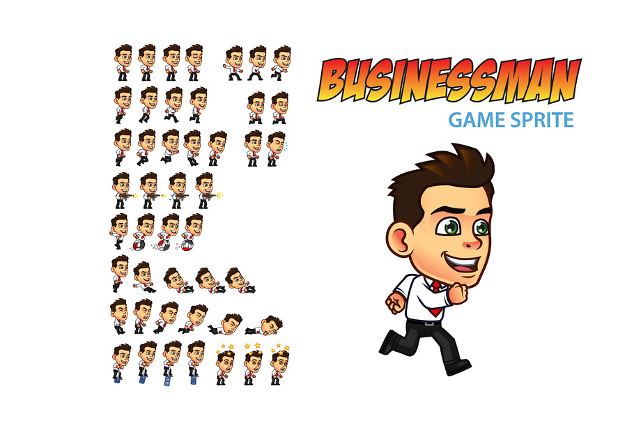 Businessman Game Sprite in Illustrations - product preview 8