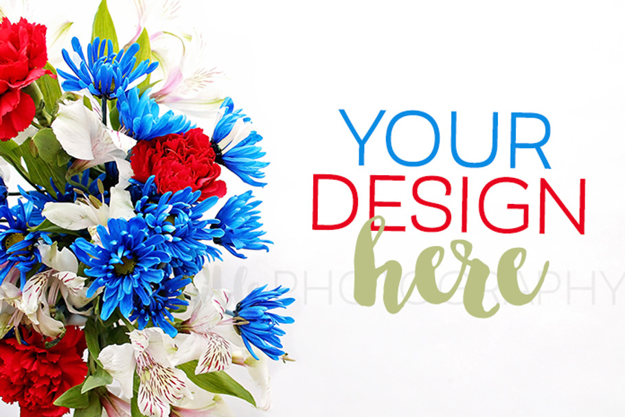 Patriotic Flower Bouquet Photo in Product Mockups - product preview 8