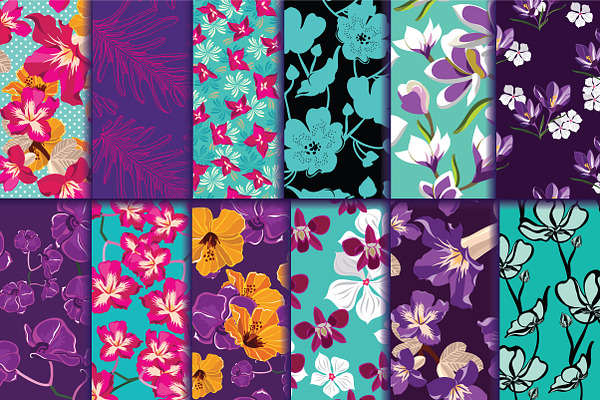 12 seamless floral pattern