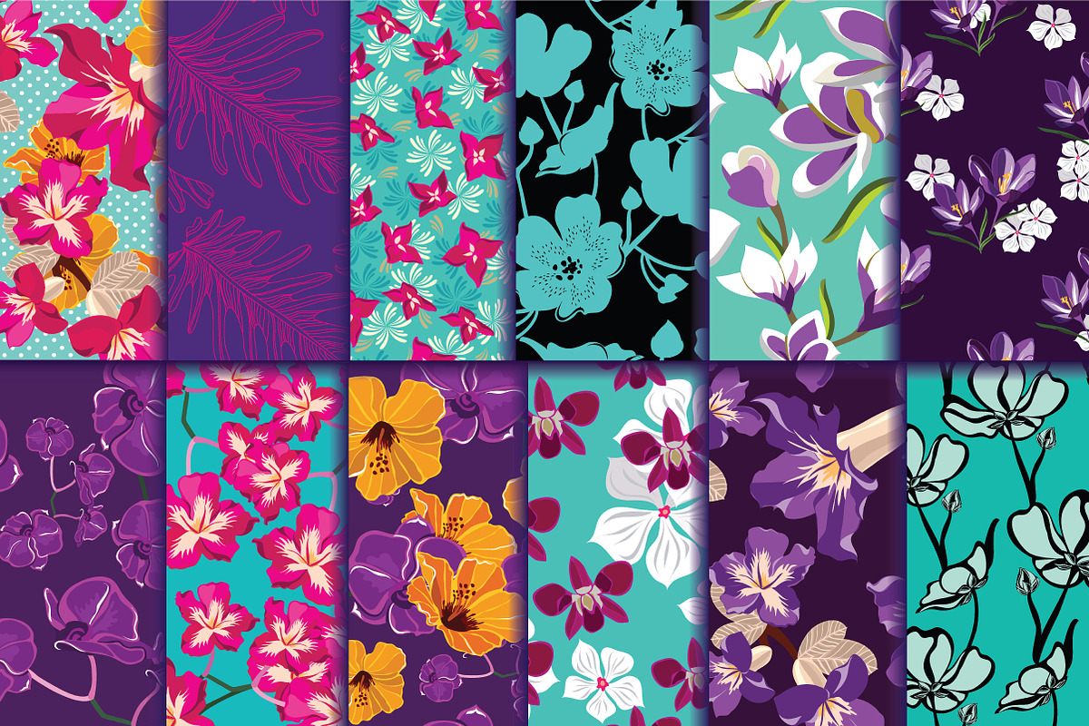 12 seamless floral pattern in Patterns - product preview 8