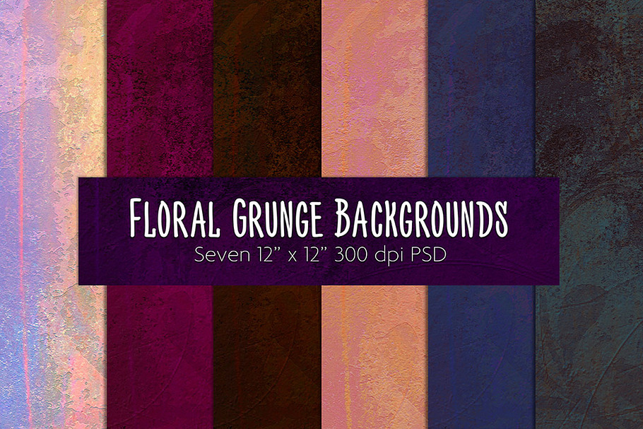Floral Grunge Backgrounds in Textures - product preview 8