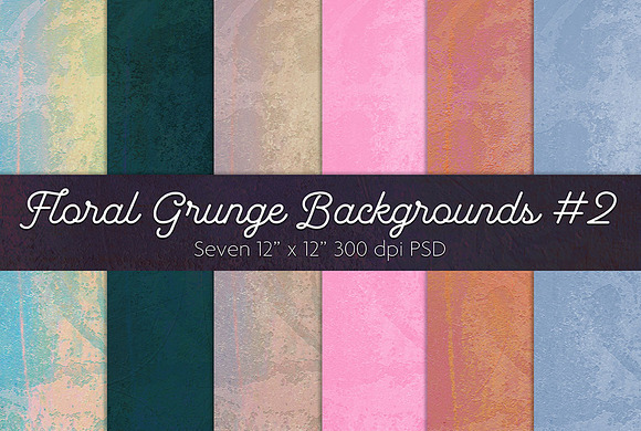 Floral Grunge Backgrounds #2 in Textures - product preview 5