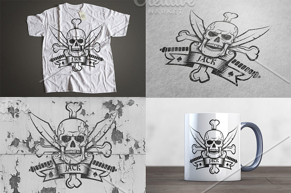 Jolly Roger bones & sabers in Logo Templates - product preview 1