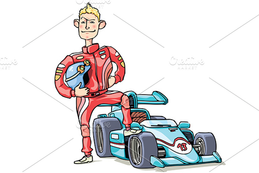 F1 Racer and His Car in Illustrations - product preview 8