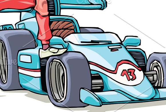 F1 Racer and His Car in Illustrations - product preview 2