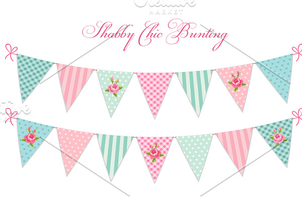 Cute shabby chic bunting flags