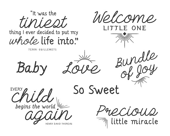 8 Baby Phrase Quote Photo Overlays in Templates - product preview 5