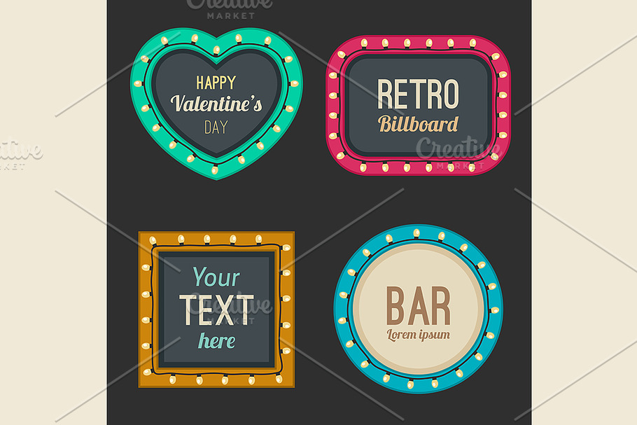 Retro light frames in Illustrations - product preview 8