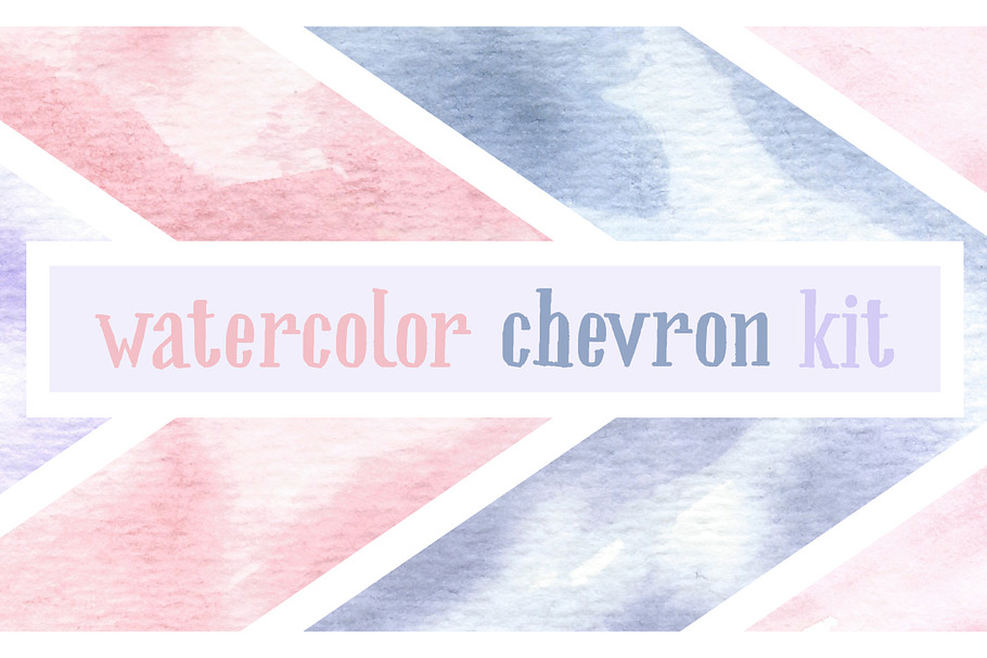 Watercolor Chevron Bundle in Illustrations - product preview 8
