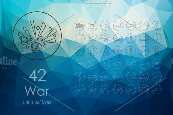 42 war line icons