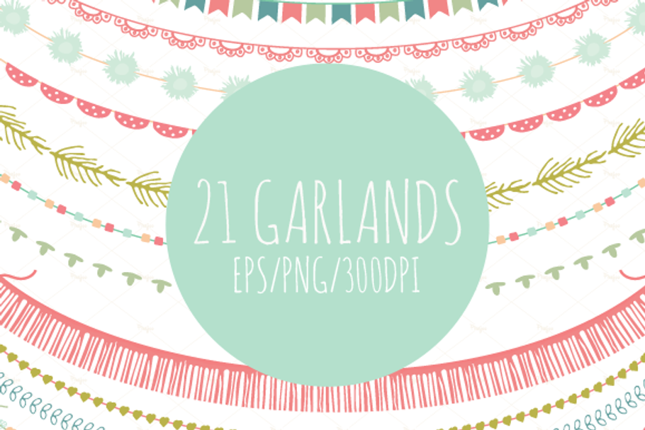 21 Garlands in Vector and PNG