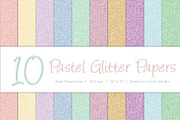 Spring Pastel Glitter Papers