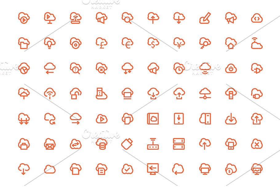 125+ Cloud Computing Icons Set