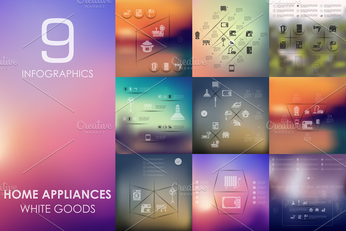 9 household appliances infographics in Presentation Templates - product preview 8