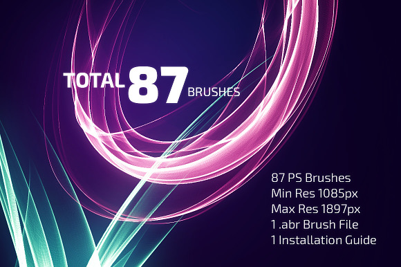 87 Abstract Motion Brush Pack in Photoshop Brushes - product preview 1